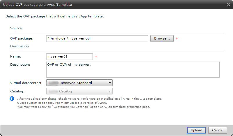 Uploading an OVF / OVA to vCloud Director 1.5 – blog.ukotic.net