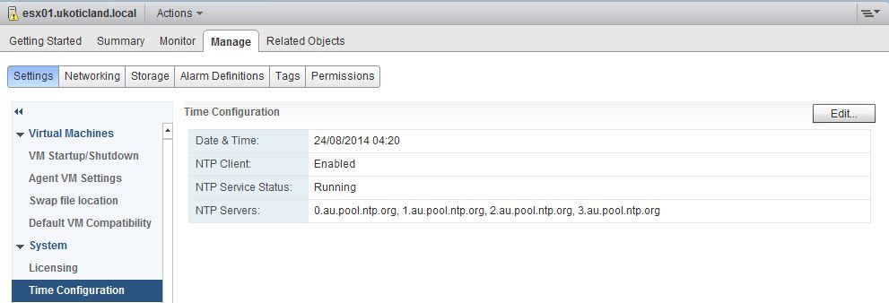 Configuring and Testing NTP on ESXi – blog.ukotic.net