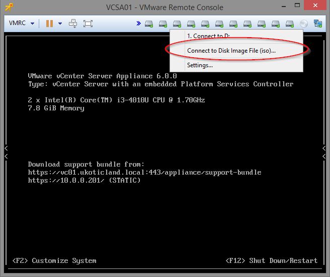 vmware vcenter server appliance update bundle